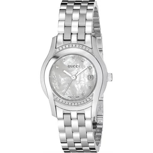 Gucci 5505 Diamond Mother of Pearl Watch 27MM