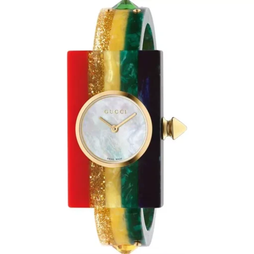 Gucci Plexiglas Studded Bangle Watch 24x40mm