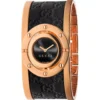 Gucci Twirl Black Dial Pink Gold PVD Watch 23.5mm