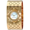 GUCCI Twirl G-Tone White Dial Ladies Bangle Watch 24mm